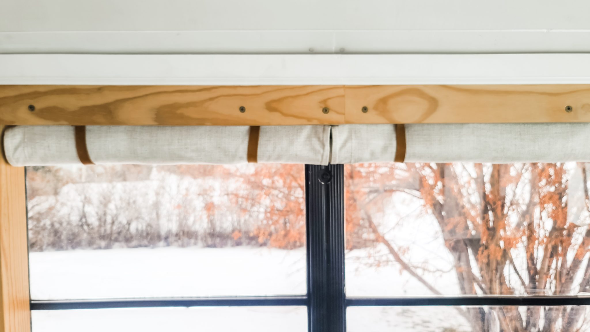 How to make roll-up curtains for a skoolie or RV - Tidy Mo